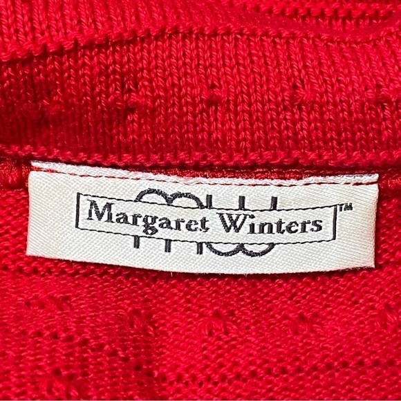 Margaret Winters Red Lagenlook Sweater Cardigan XL Artsy Button Front Knit - Picture 4 of 8